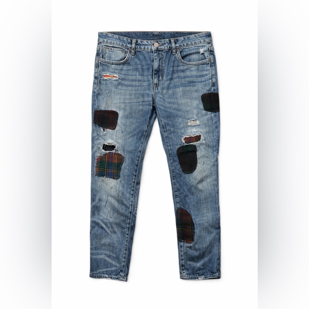 Polo Ralph Lauren Astor Slim Boyfriend Distressed Patchwork Jeans 27